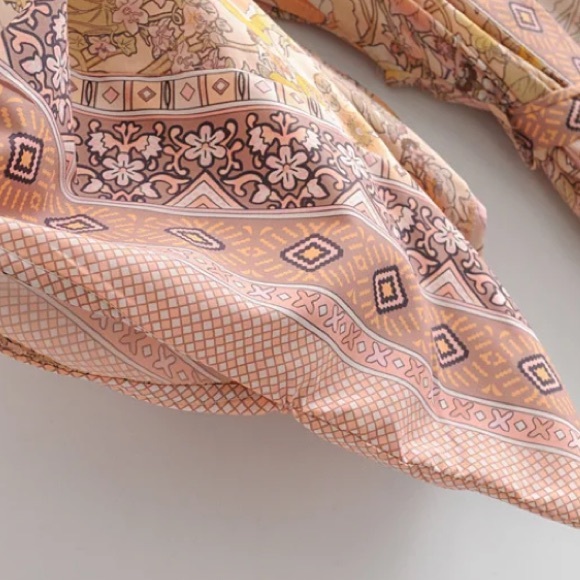 SOLD OUT Pink Bohemian Floral Maxi Duster Kimono Wrap Robe - Picture 14 of 16